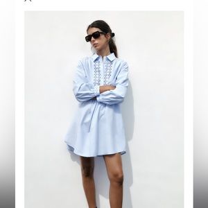 Zara embroidered mini dress - worn once!